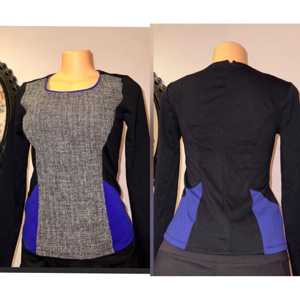ANN TAYLOR- HOTCH POSH JACKET MIXED COLOR CLOSURE BACK ZIP UP SIZE SP . EUC